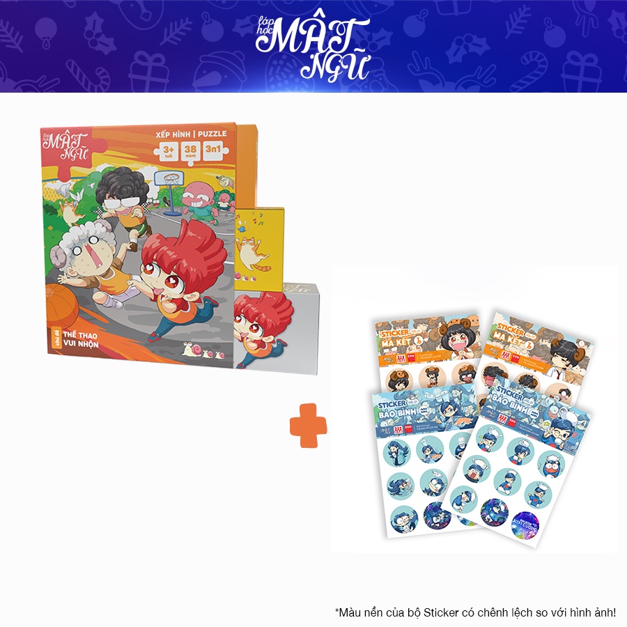 Bộ 6 Sticker Lớp Học Mật Ngữ Vol.01 và Xếp hình Lớp học Mật Ngữ - Board Game VN