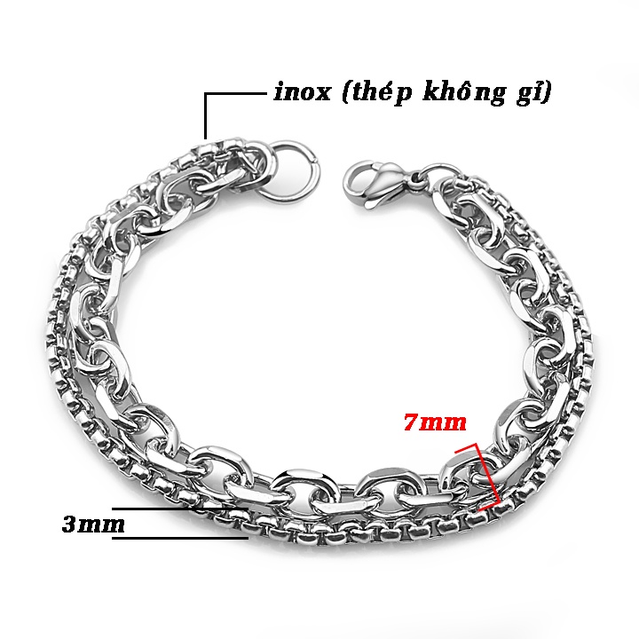 Lắc tay, vòng tay nam phong cách hàn quốc, chất liệu inox hàng loại 1 vĩnh viễn không đen không gỉ