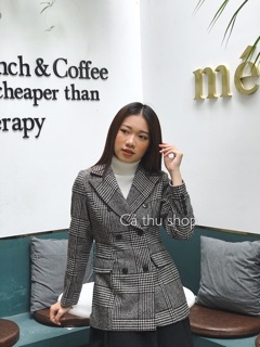 Áo blazer dạ kẻ