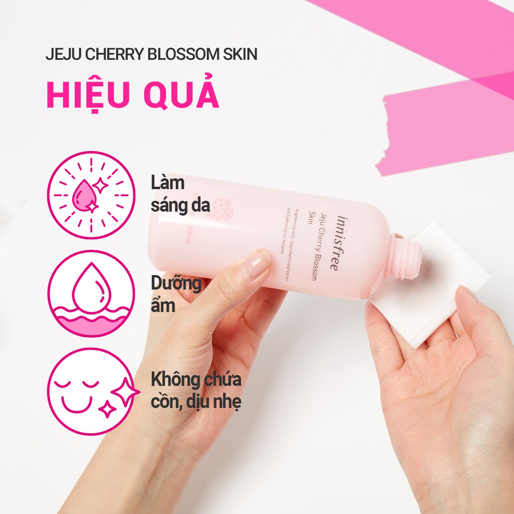 Nước cân bằng dưỡng ẩm sáng da từ hoa anh đào đảo Jeju innisfree Cherry Blossom 200ml