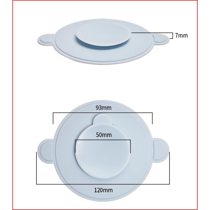 Đế lót chống trượt cho ly, cốc, bát ăn dặm cho bé Ellony nhập khẩu Hàn Quốc