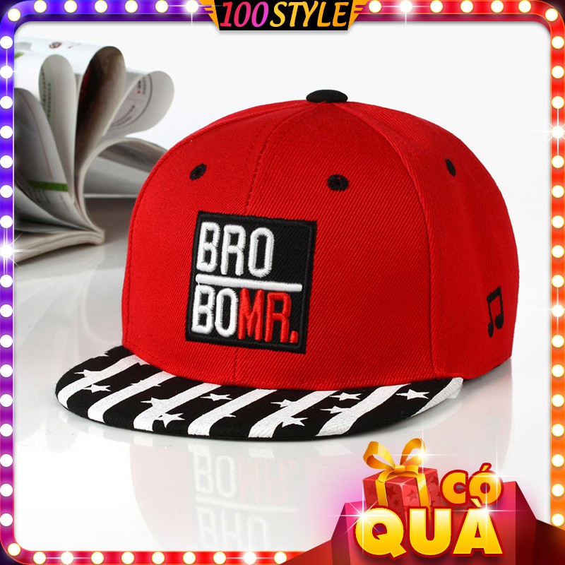 [Mã FAMAYWA2 giảm 10k đơn từ 50k] Nón Snapback Trẻ Em Thêu Chữ BRO BOMR M655