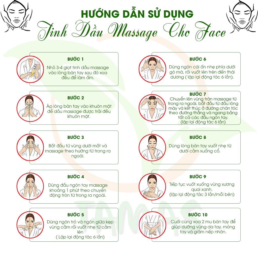 Tinh dầu massage chai 50ml TAMAS, giúp dưỡng ẩm, trắng da, tăng sự đàn hồi cho da, an toàn tuyệt đối,...
