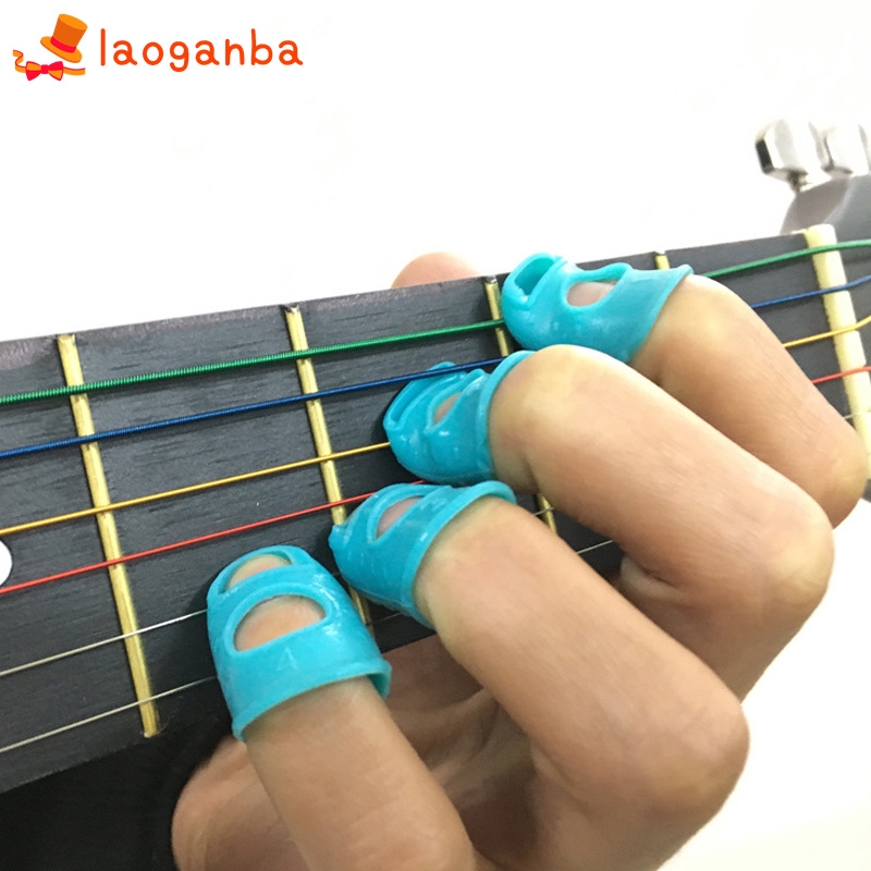 Bộ 5 dụng cụ silicon bảo vệ ngón tay kích thước khác nhau hỗ trợ tập đánh đàn guitar