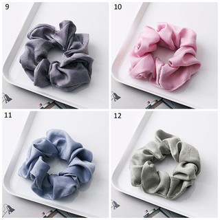 Dây buộc tóc bằng lụa satin màu trơn dễ thương dành cho nữ