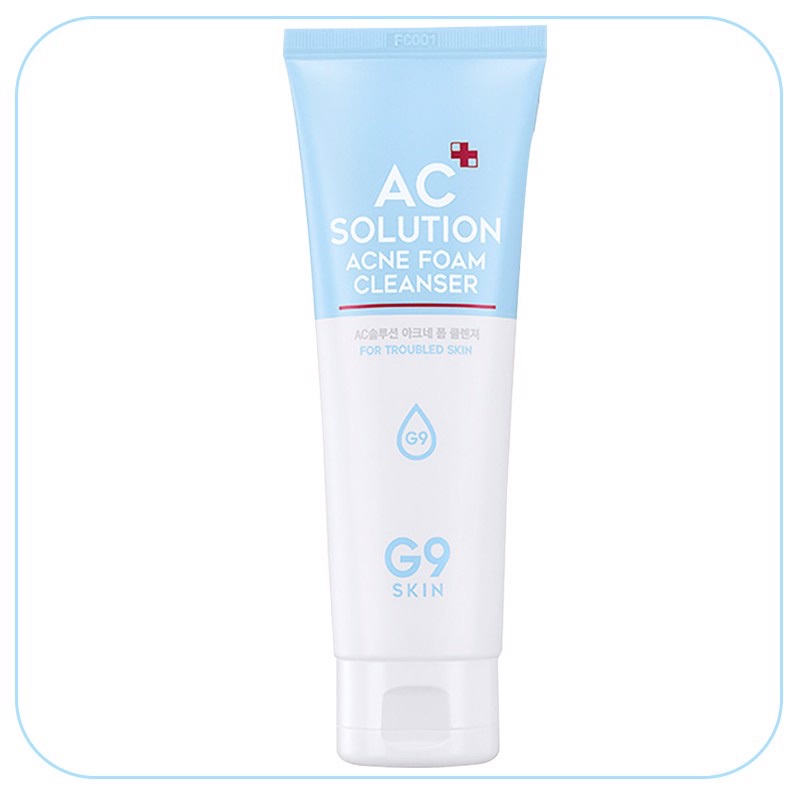 Sữa Rửa Mặt Giảm Mụn Viêm, Mụn Sưng, Kiềm Dầu Giảm Nhờn G9Skin AC Solution Acne Foam Cleanser LOVESKINCARE VN