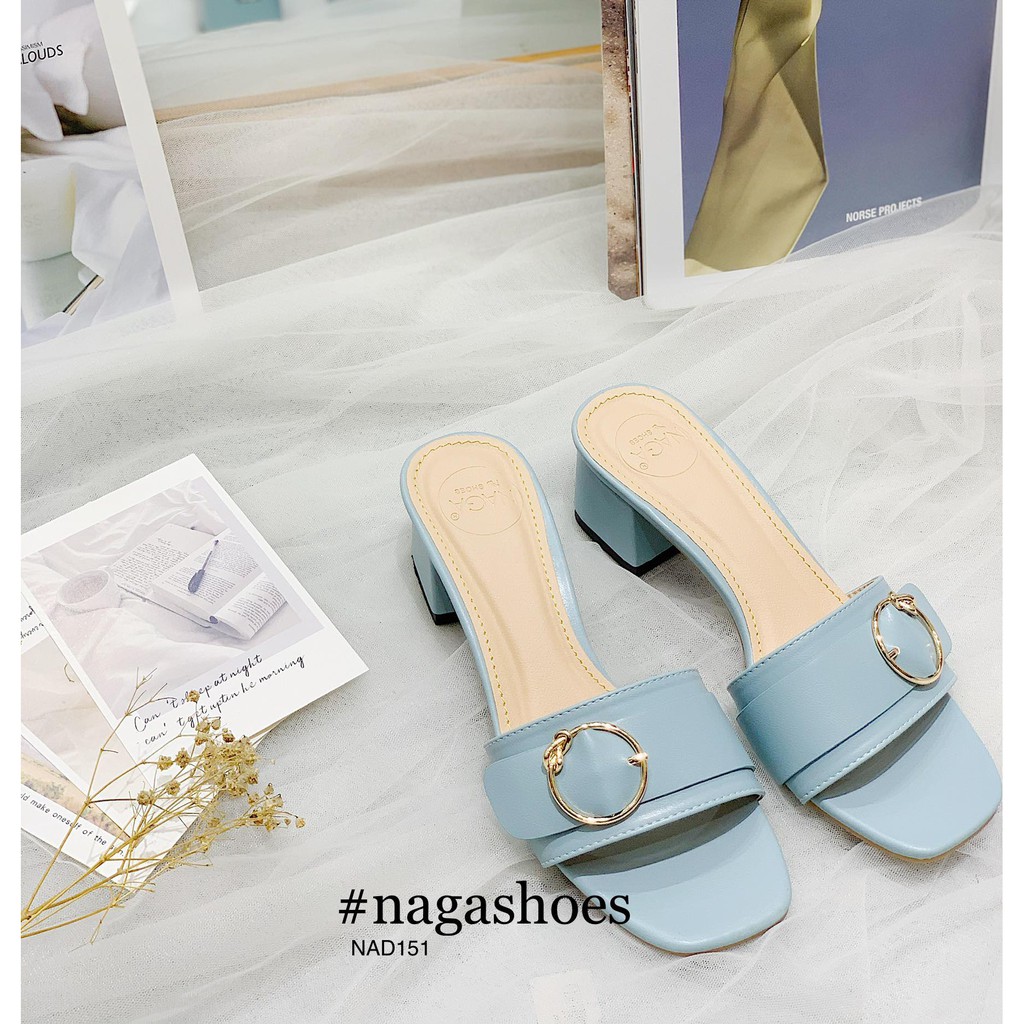 DÉP NAGASHOES QUAI NGANG KHÓA TRÒN 4CM NAD151