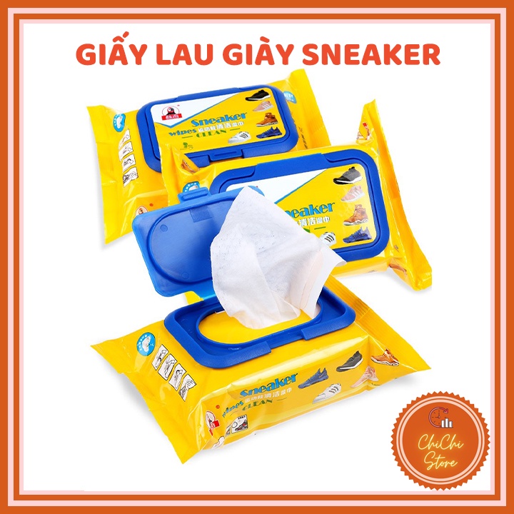 Hộp 30 Tờ Khăn Giấy Lau Giày Siêu Sạch SNEAKER Siêu Hot Không Hoá Chất Làm Hại Vải Siêu Sạch_CC