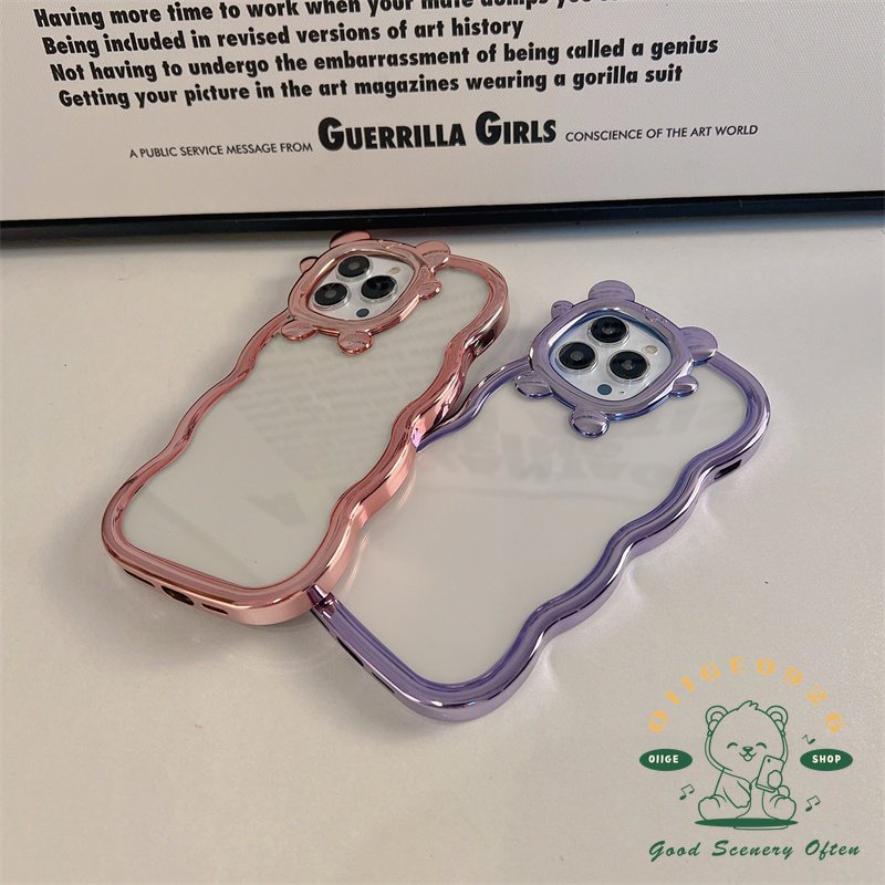 Ốp Điện Thoại TPU Mạ Điện Họa Tiết Quái Vật Xinh Xắn Cho Iphone 14 13 12 11 Pro Max Plus