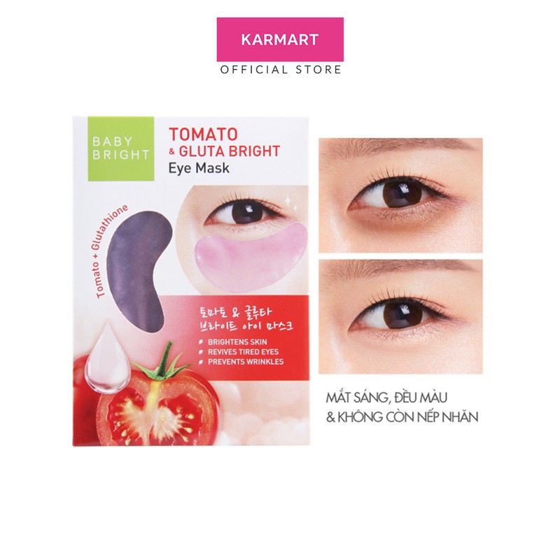 Hộp 6 Mặt nạ dưỡng sáng da mắt Baby Bright Tomato & Gluta Eye Mask (2.5gx6)