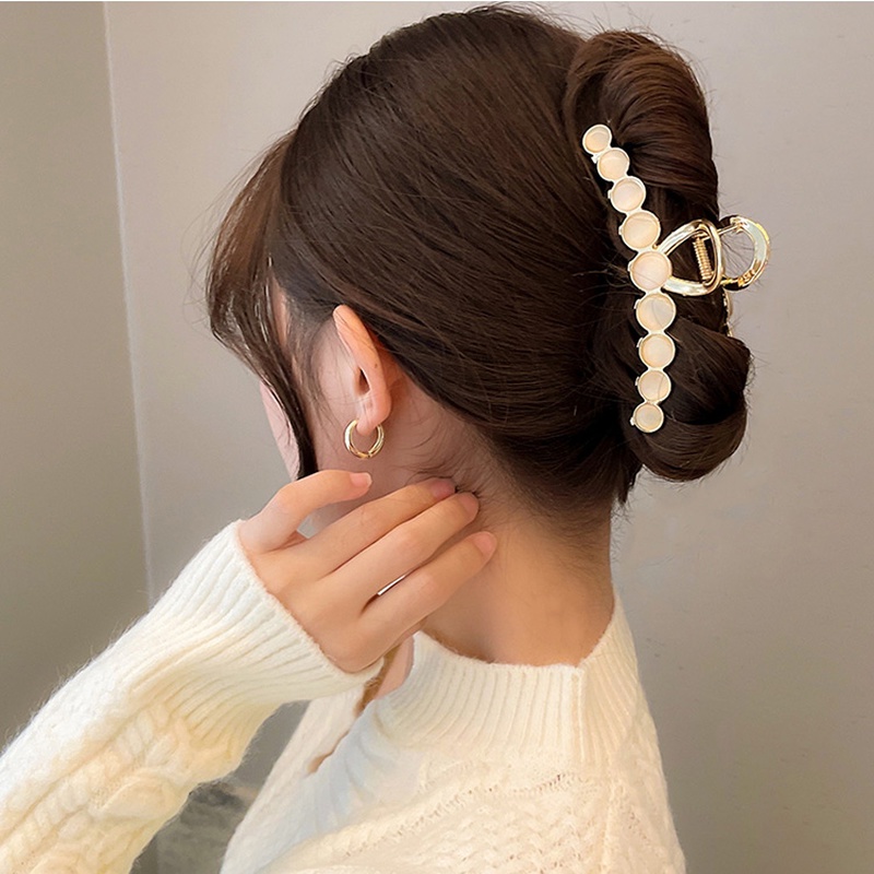 Kẹp Tóc Kim Loại Vàng Đơn Giản Thời Trang Hàn Quốc