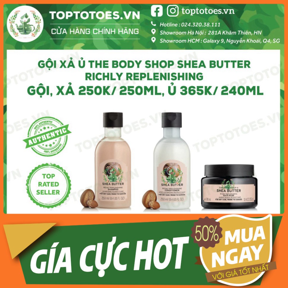 HOT HOT Gội xả ủ The Body Shop Strawberry/ Shea Butter/ Green Tea cho tóc mềm thơm, chắc khỏe HOT HOT