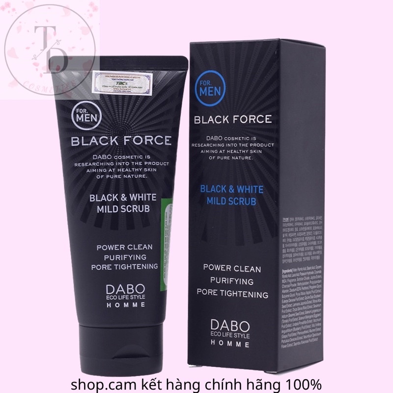 Sửa Rửa Mặt Nam trắng da sạch mụnDABO black force Hàn Quốc 120ml