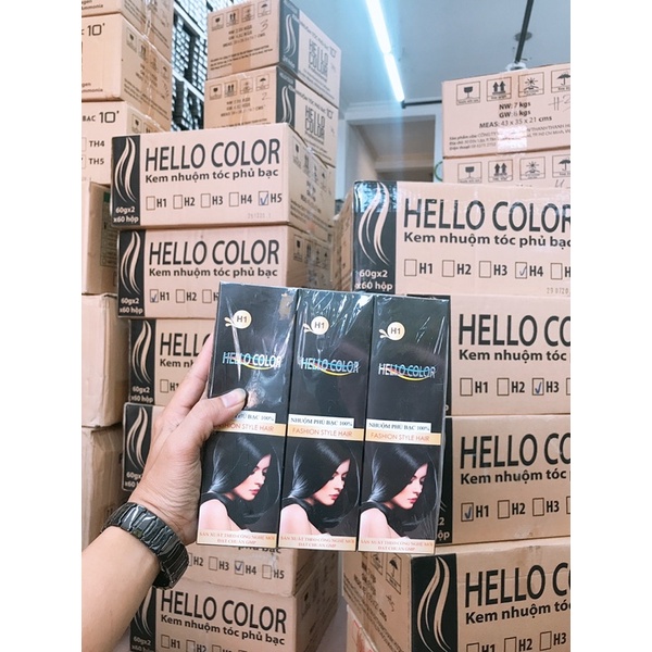 Kem Nhuộm Phủ Tóc Bạc 100% Hello Color 100g
