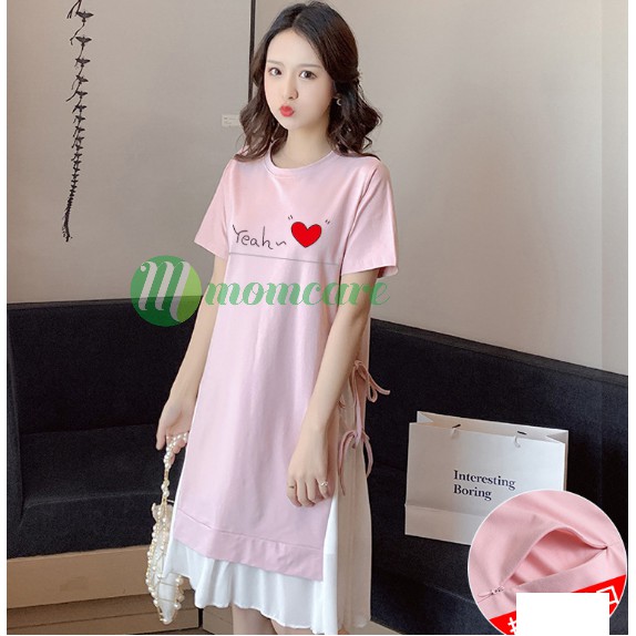 Váy bầu xinh công sở COTTON 2 MÀU - Đầm bầu sau sinh cho con bú ti - Đầm bầu cho mẹ thời trang đẹp dự tiệc Bigsize