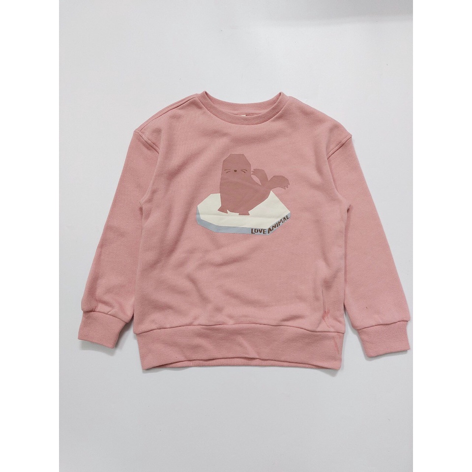 Áo nỉ da cá Love animals Laughin child