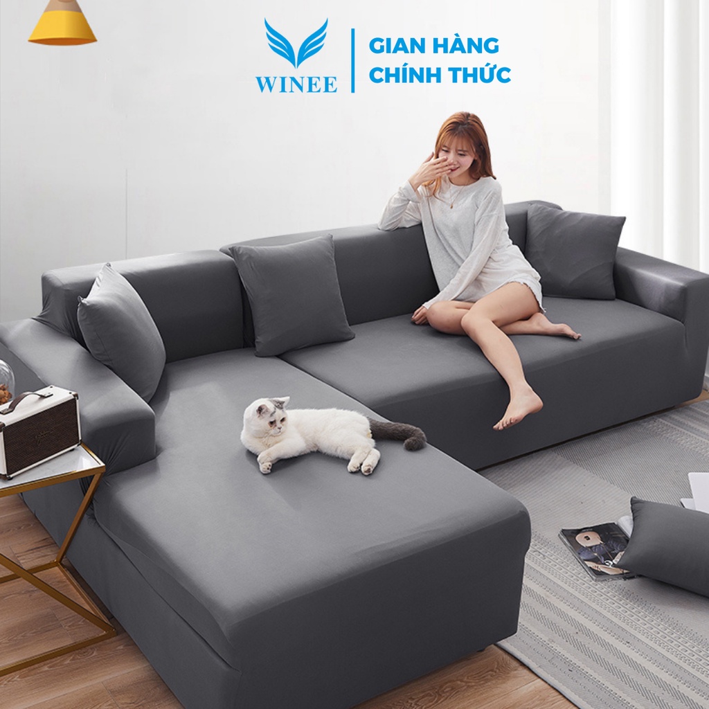 Vải bọc ghế sofa ga bọc sofa chữ L kèm hướng dẫn bọc vải thun sữa mềm mại tặng 1 vỏ gối