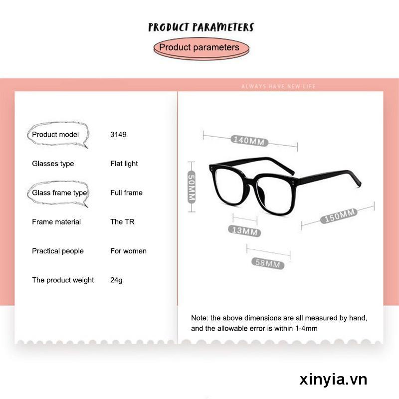 Mắt Kính Chống Ánh Sáng Xanh Gọng Vuông Tròn Phong Cách Cổ Điển Thời Trang Cho Nữ