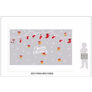 Decal trang trí Noel - rèm vớ đỏ