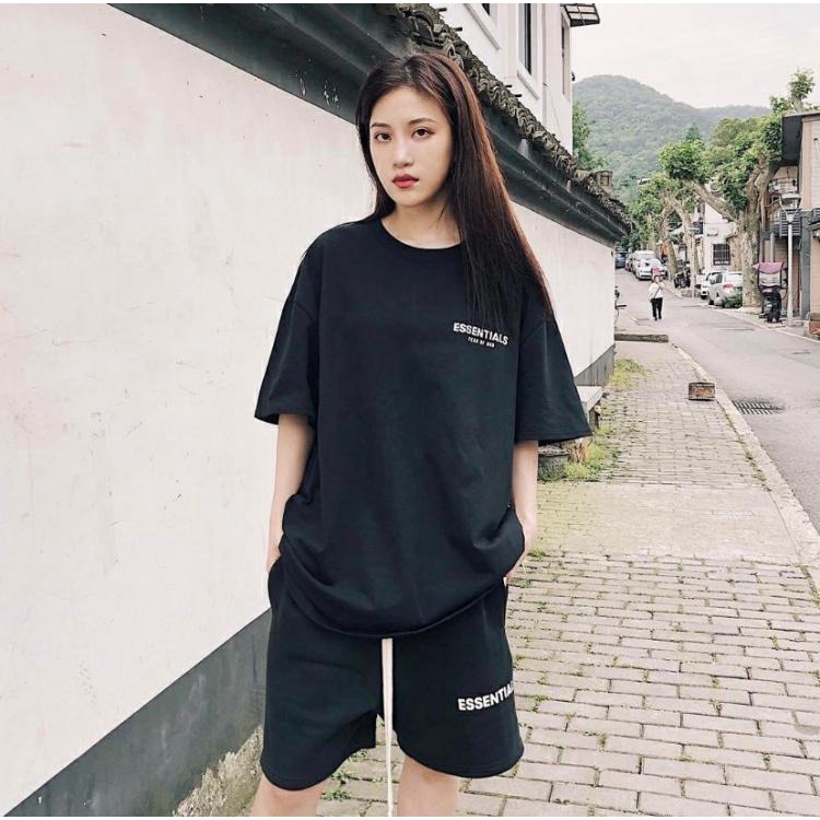 FOG FEAR OF GOD ESSENTIALS Double line loose couple casual round neck short sleeve t-shirt tide