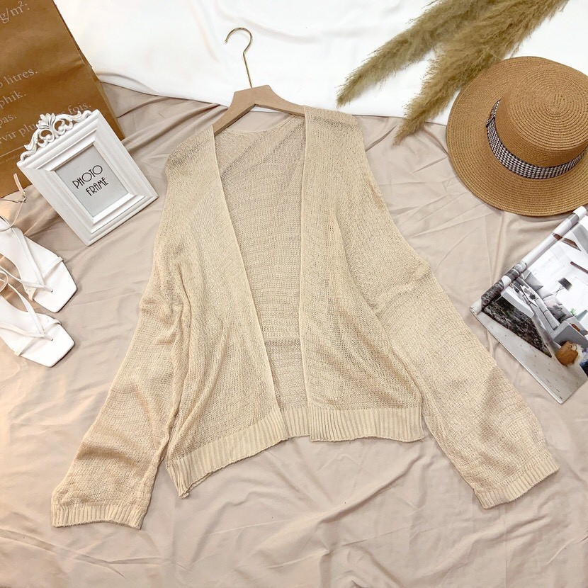 Áo Cardigan Len Dệt Kim Mỏng Nhẹ Đi Biển Khoác Ngoài Bikini Vintage Sexy - SVFA80b