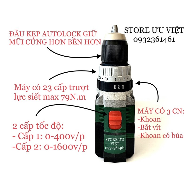 MÁY KHOAN PIN 3 CHỨC NĂNG DEKTON ĐẦU 13MM AUTOLOCK M21ID13BL DKID2140MKT DK21BL GIÁ TỐT
