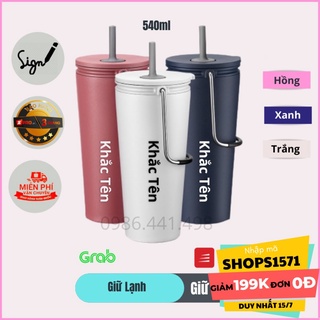 Bình giữ nhiệt Lock&Lock Bucket Tumbler 540ml ống hút LHC4268 (3 màu)