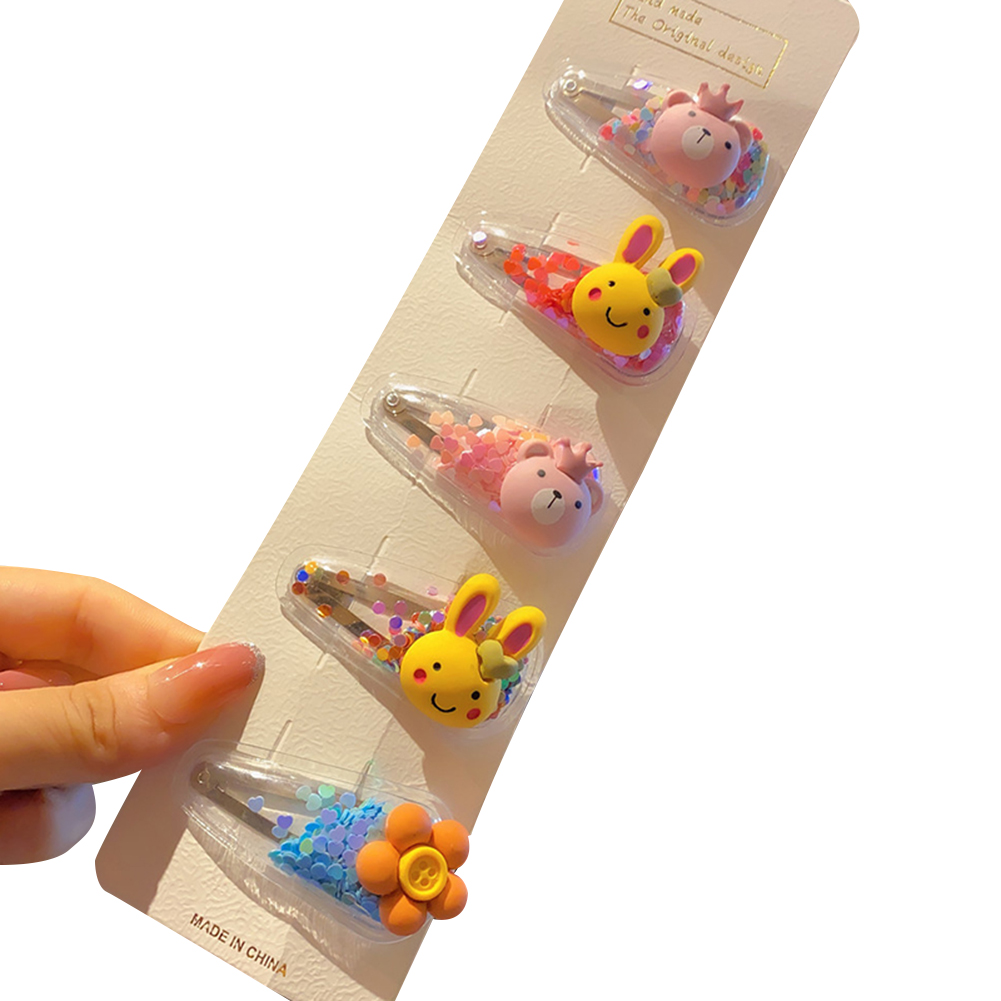 Set 5 kẹp tóc trang trí hoạt hình đáng yêu phong cách Hàn Quốc