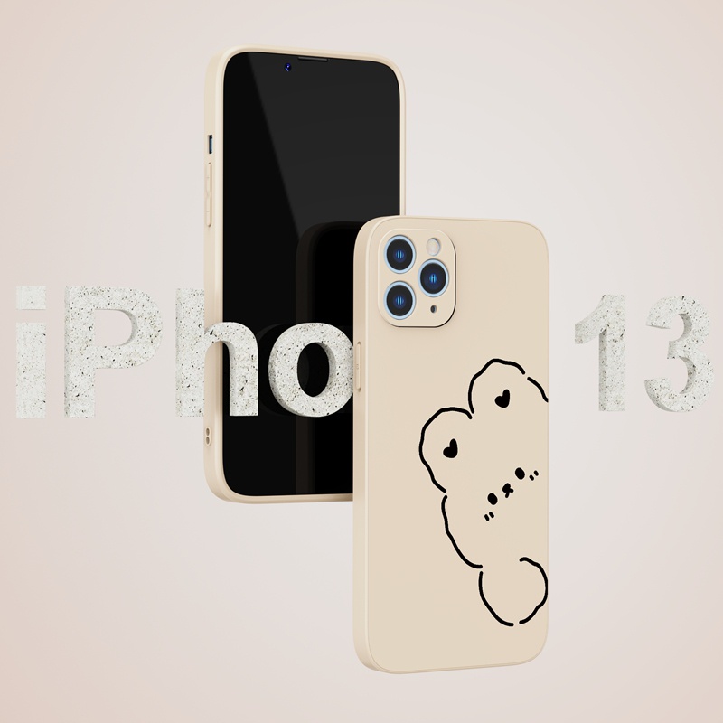 Suntaiho Ốp lưng iphone Thoại silicon mềm in hình gấu cho iphone 12 Pro Max 11 Pro Max 6 6s 7 8 + X XS Max XR