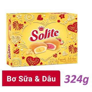 Bánh bông lan Solite Bơ sữa và Dâu 324g
