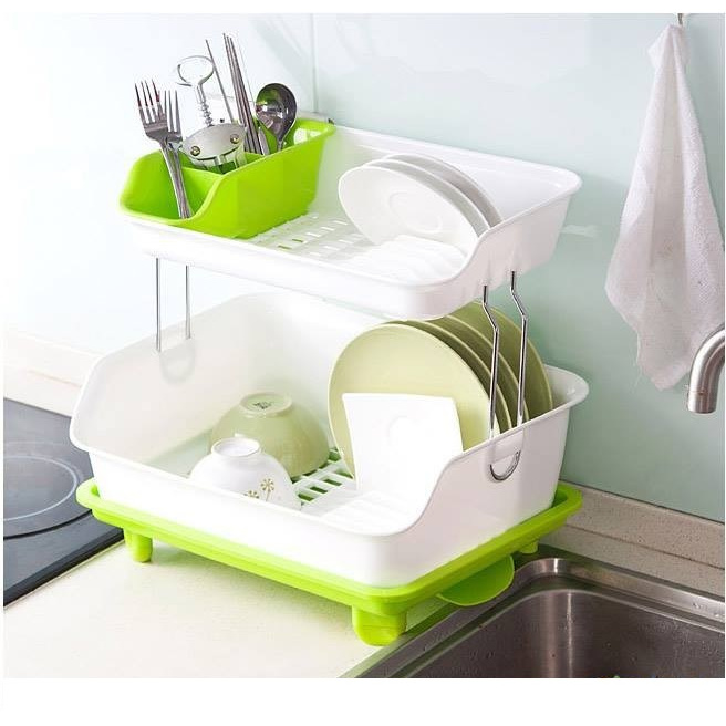 Kệ up chén dĩa 2 tầng _ Giao màu ngẫu nhiên - BX2375