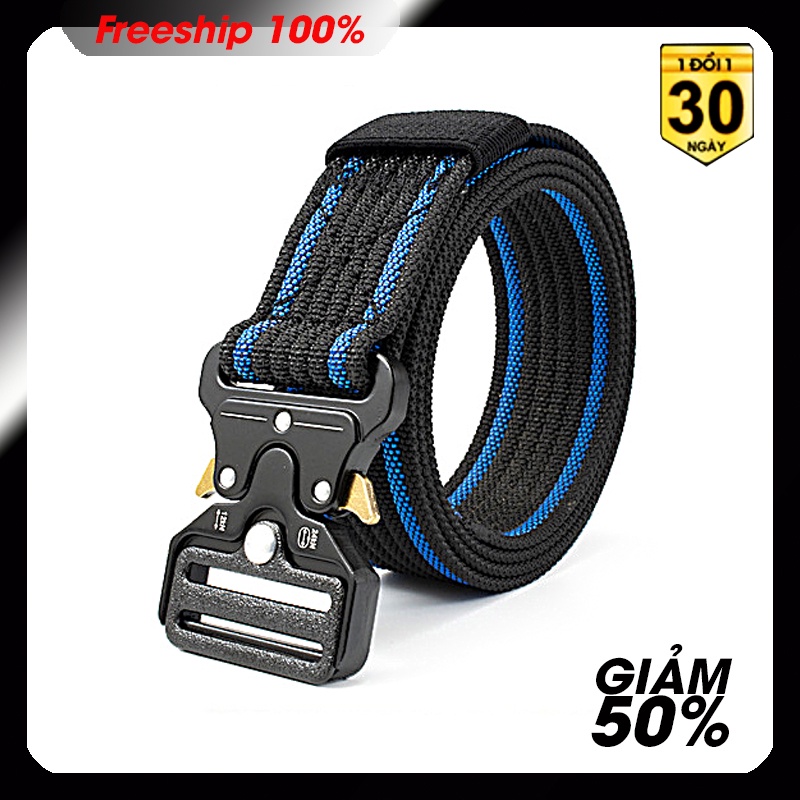 Thắt lưng nam chất liệu vải dù PE-Size 3.5 x 115cm dày 0.25 cm - Khóa kim hình lục giác - phong cách phượt