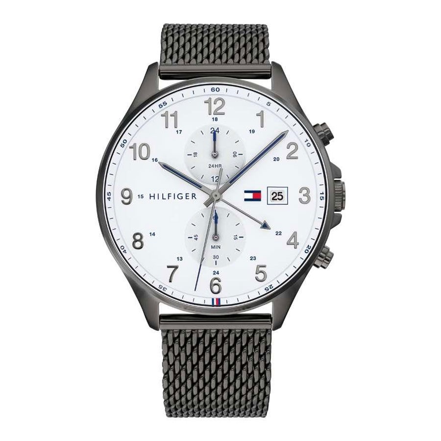 Đồng Hồ Tommy Hilfiger Nam Dây Kim Loại Pin-Quartz 1791709 - Mặt Trắng (44mm)