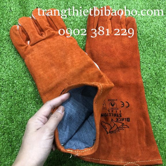 Găng Tay Da Hàn Black Stallion 112L Con Ngựa (Orange) - 40cm