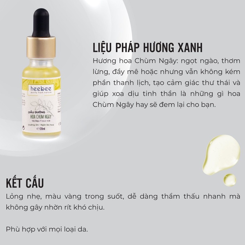 Dầu dưỡng Hoa Chùm Ngây Heebee ngăn ngừa lão hóa da và tóc 20ml | BigBuy360 - bigbuy360.vn