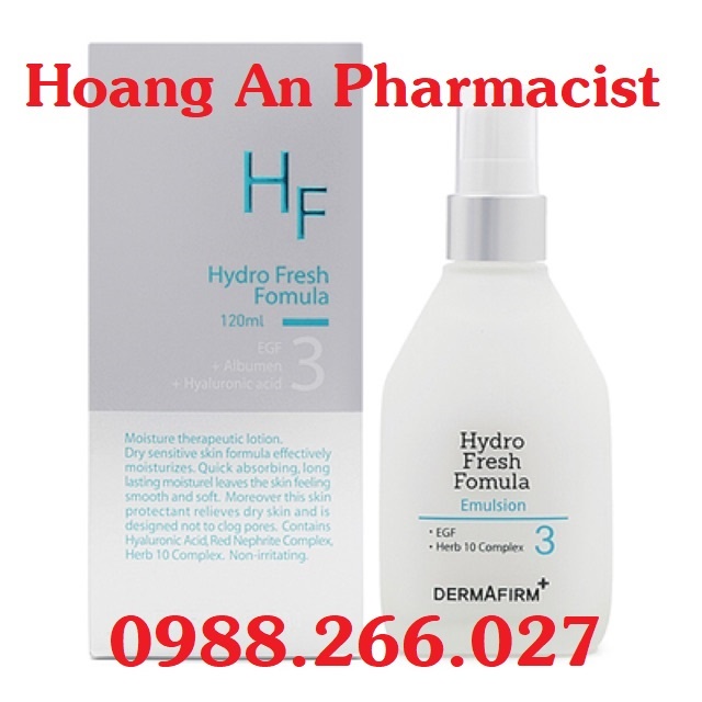 Sữa dưỡng ẩm da mặt Dermafirm Hàn Quốc dùng cho mọi loại da  HF Hydro Fresh Fomula Emulsion chính hãng