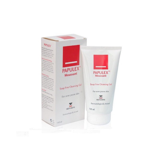 [CHÍNH HÃNG] Papulex Sữa Rửa Mặt Ngăn Ngừa &amp; Giảm Mụn Trứng Cá Moussant Soap Free Cleansing Gel 150ml