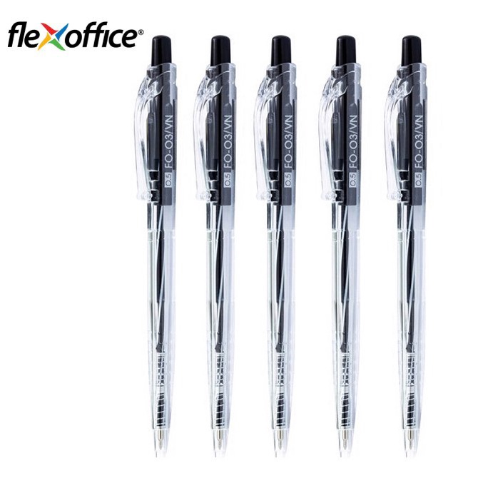 Combo 5 Bút Viết Bi Thiên Long Flex Office FO-03/VN màu xanh đỏ đen