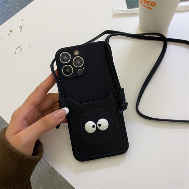 Dễ Thương Ốp Điện Thoại Có Ngăn Đựng Thẻ Và Dây Đeo Cho iphone14 / 15pro 13 11 12pro xsmax x / xs 7 / 8plus xr se2 6s se3