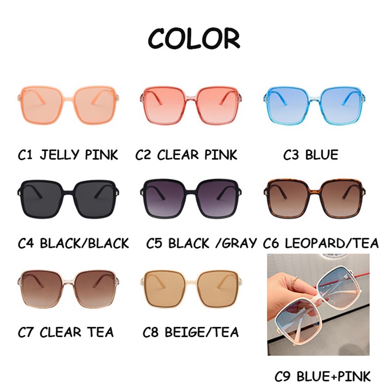 Kính Mát Gọng Vuông Màu Gradient Chống Tia UV Phong Cách Cổ Điển Thời Trang Cho Nữ