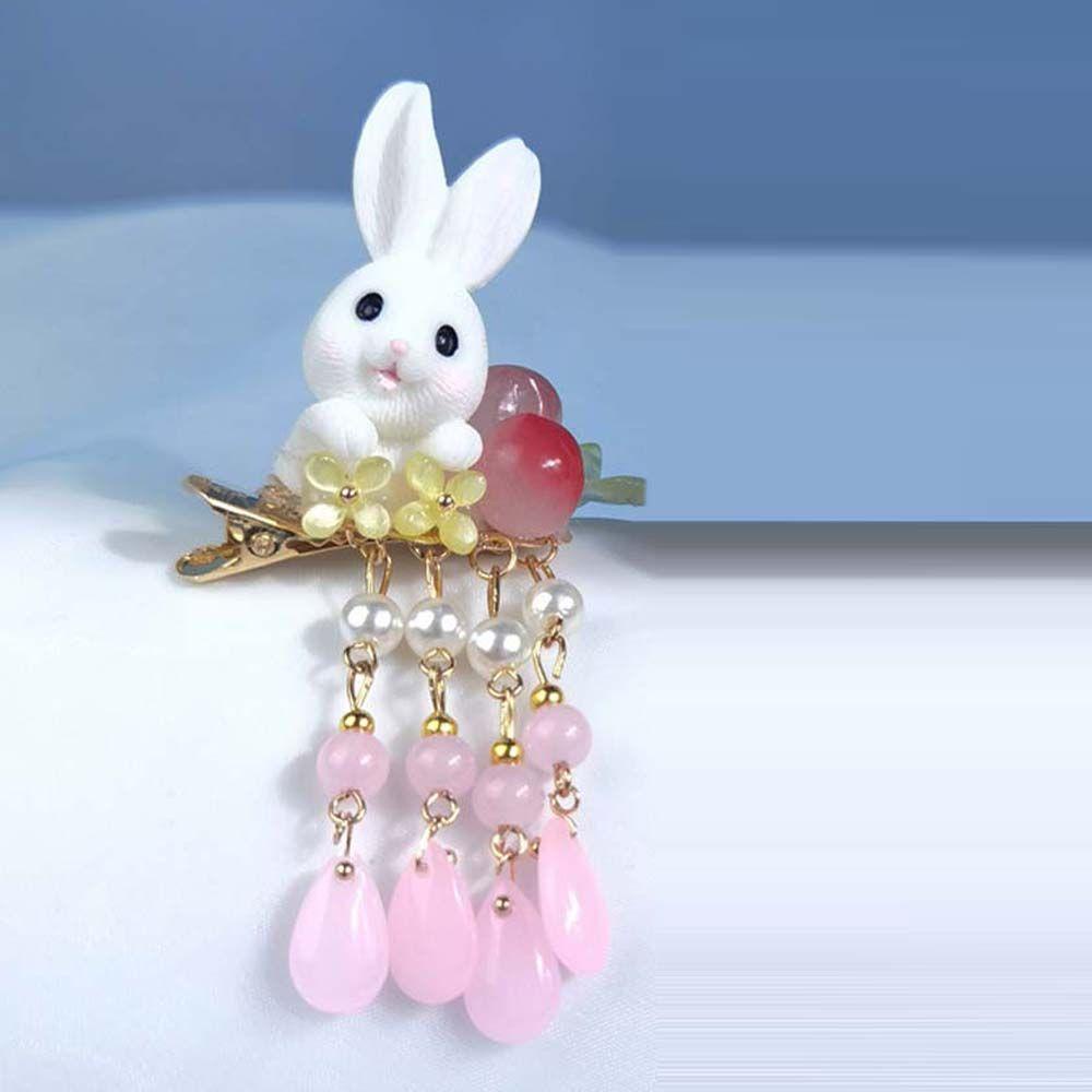 1 Kẹp Tóc Hình Thỏ Phong Cách Trung Hoa Xinh Xắn WMES15H