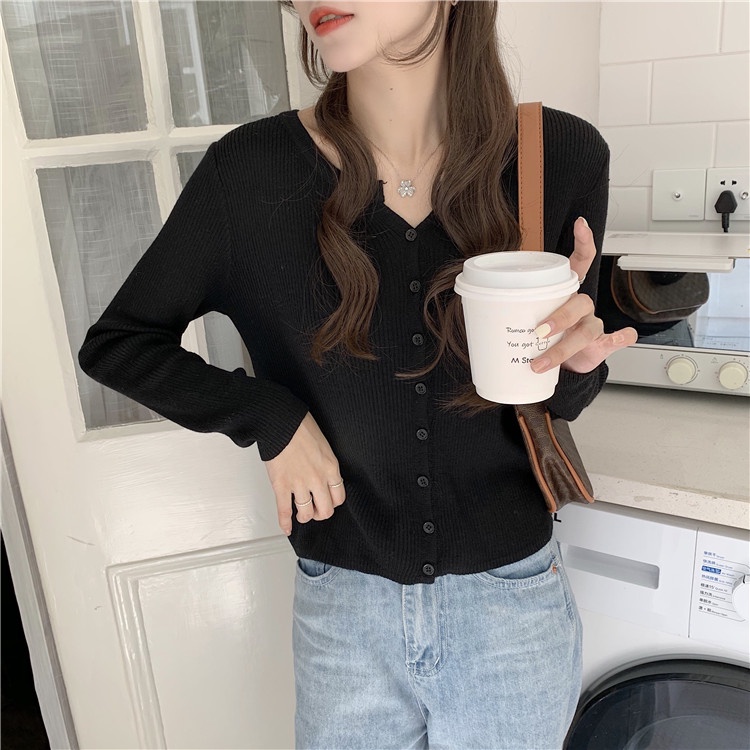  Áo khoác cardigan croptop dệt kim phong cách Hàn Quốc thời trang mới dành cho nữ | BigBuy360 - bigbuy360.vn