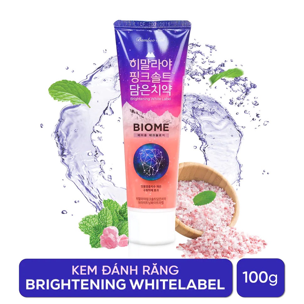 Kem Đánh Răng Bamboo Salt Himalaya Pinksalt Brightening White Label 100g