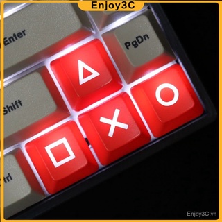 Bộ 4 Nút Bàn Phím Cơ Bằng Nhựa Abs Màu Trong Mờ Họa Tiết Trái Tim / Phải / Chữ Love Cho Psp Oem