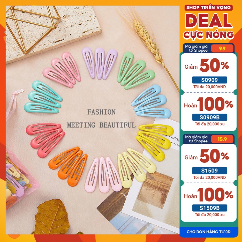 Kẹp tóc mái, set 30 cặp tóc bấm, cặp tách phong cách Hàn Quốc màu candy dễ thương cho bé gái Timokids-CT35
