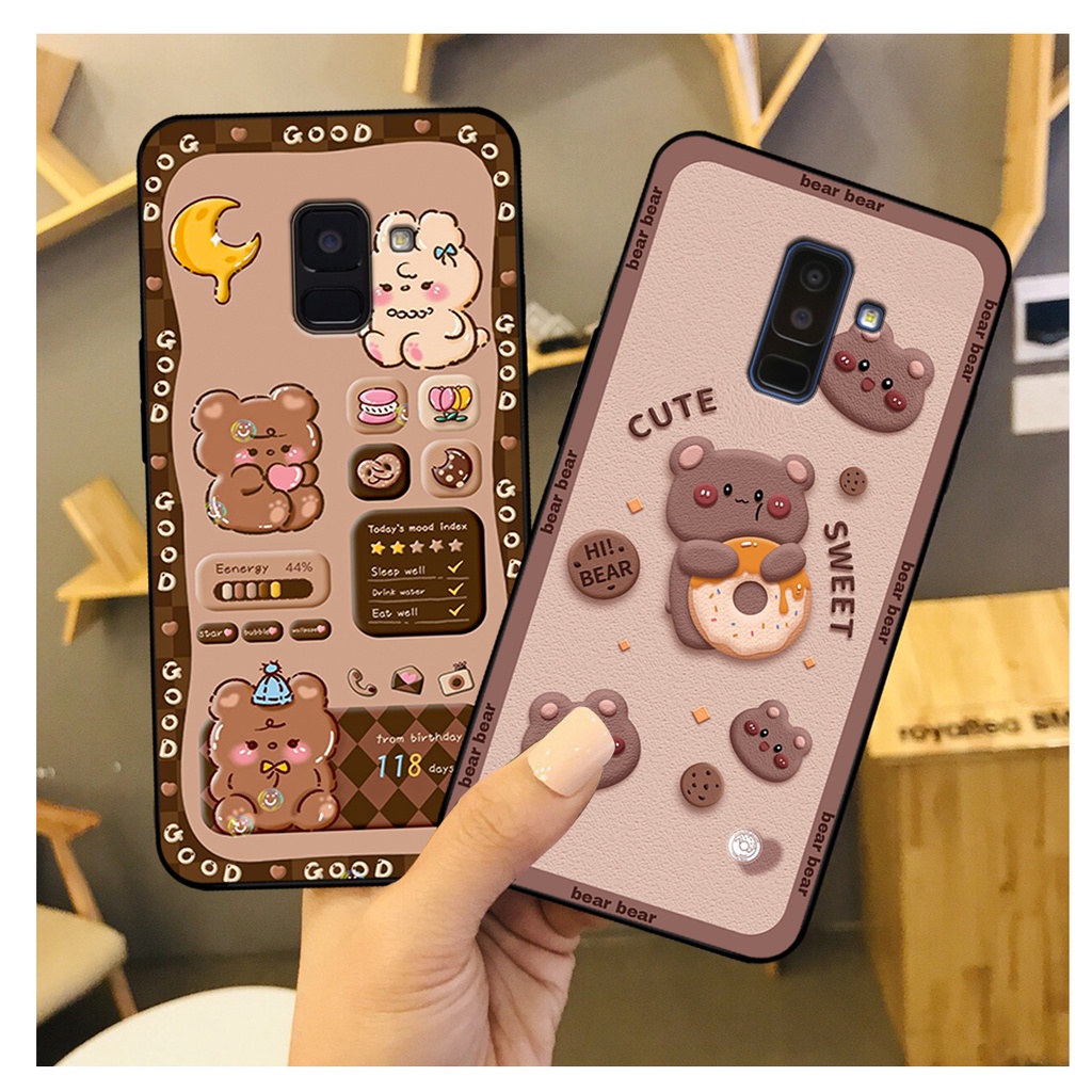 Ốp lưng Samsung A6 2018 - A6 Plus - A8 2018 - A8 Plus in hình gấu bear dễ thương, bền đẹp