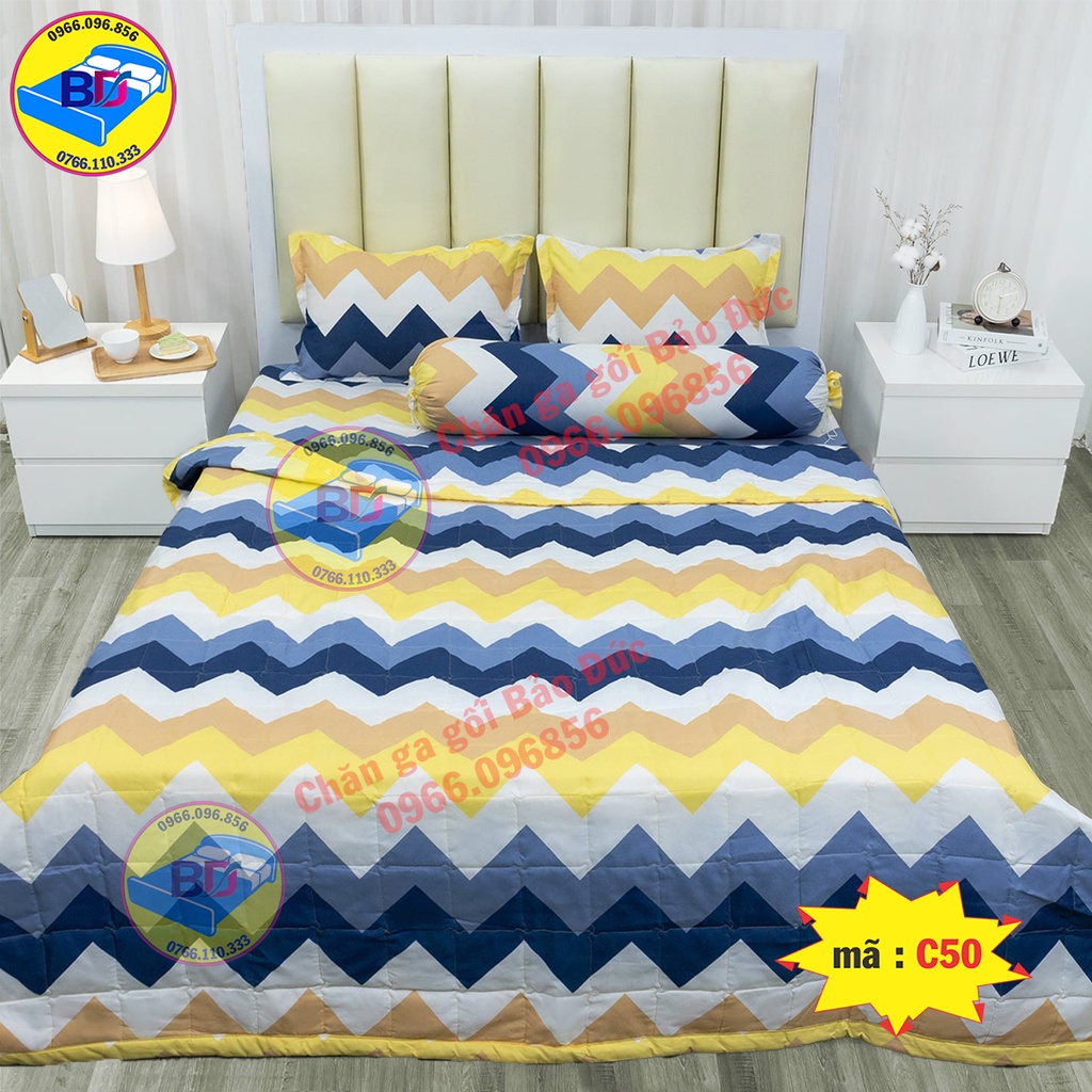 Bộ ga gối 1m6/1m8 drap giường poly , ga trải giường + 2 vỏ gối nằm cùng bộ