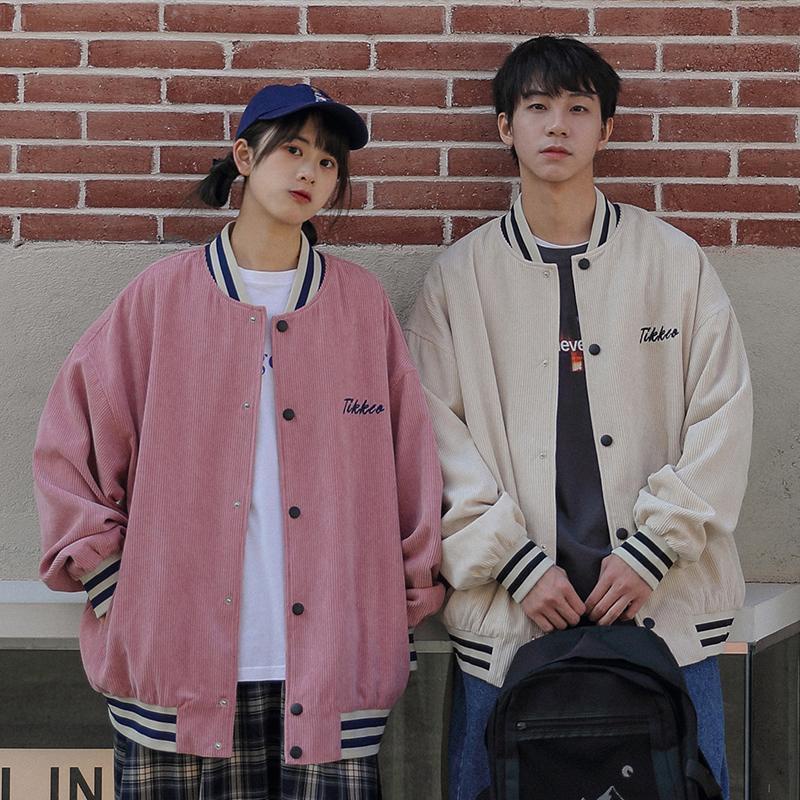 Áo BomBer Nhung Thêu Chữ Phối Kẻ Cao Cấp,Áo Khoác Jacket Nam Nữ Ticker  3 Màu