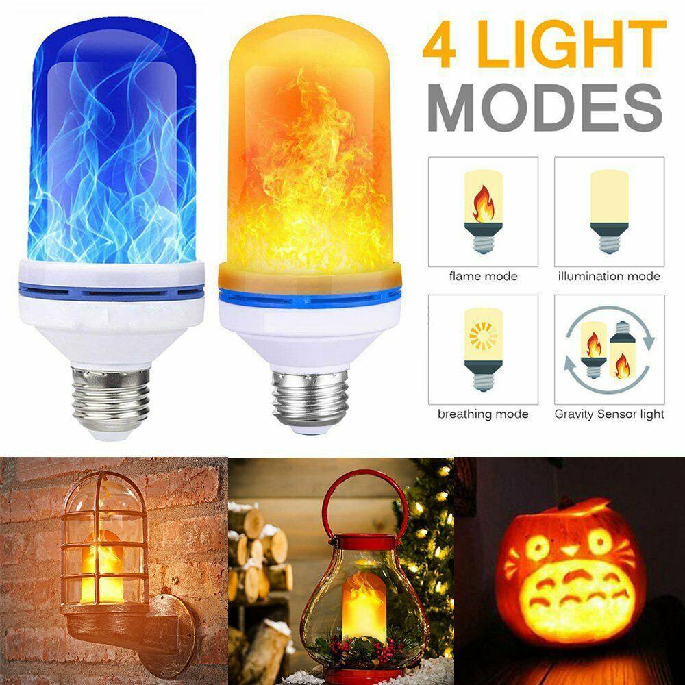 Bóng Đèn LED E27 Hiệu Ứng Ngọn Lửa 4 Chế Độ Trang Trí Giáng Sinh