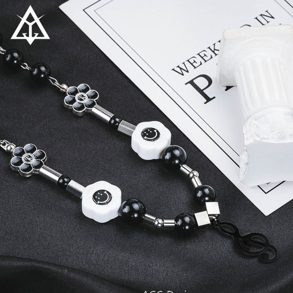 vòng cổ Mặt Hình Nốt Nhạc Đính Ngọc Trai Phong Cách Hip Hop